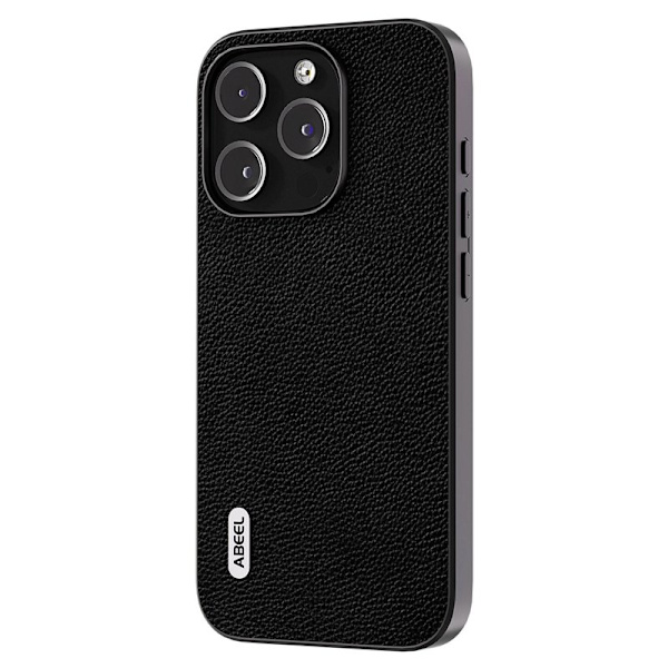 ABEEL iPhone 14 Pro Max Plånboksfodral Äkta Läder Svart