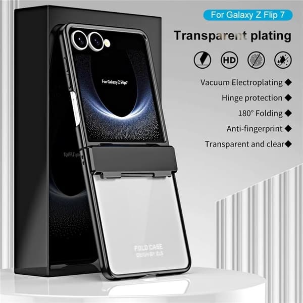 Mobilskal till Galaxy Z Flip7 Electroplating PC Folding - Svart Svart