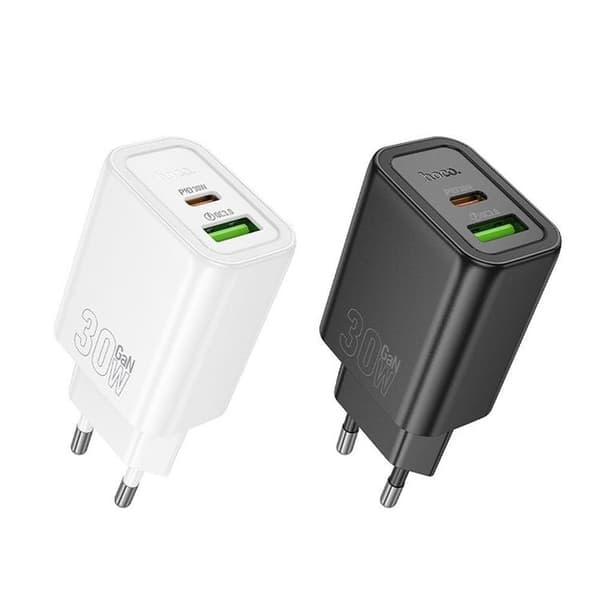 HOCO Snabbladdare USB-A/USB-C 30W N63 QC3.0 3A - Vit Vit