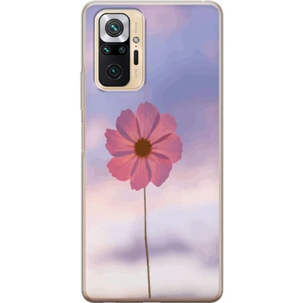 Telefontaske til Xiaomi Redmi Note 10 Pro med lyserød blomst
