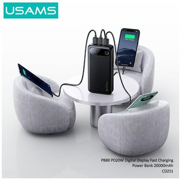 USAMS Powerbank 10000mAh 20W PB80 Vit