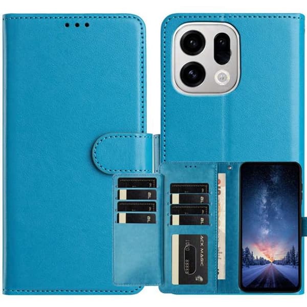 Oppo Find X9 Pro 5G Plånboksfodral Konstläder - Ljusblå