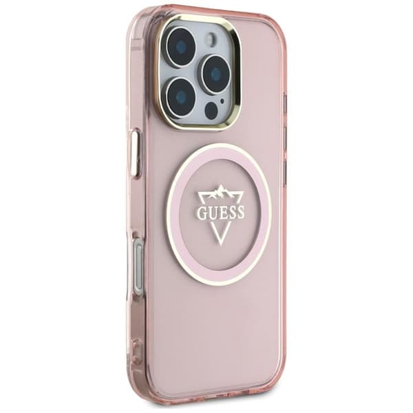 Guess Telefontaske til iPhone 16 Pro Max MagSafe IML Mountain Logo - Lyserød Rosa