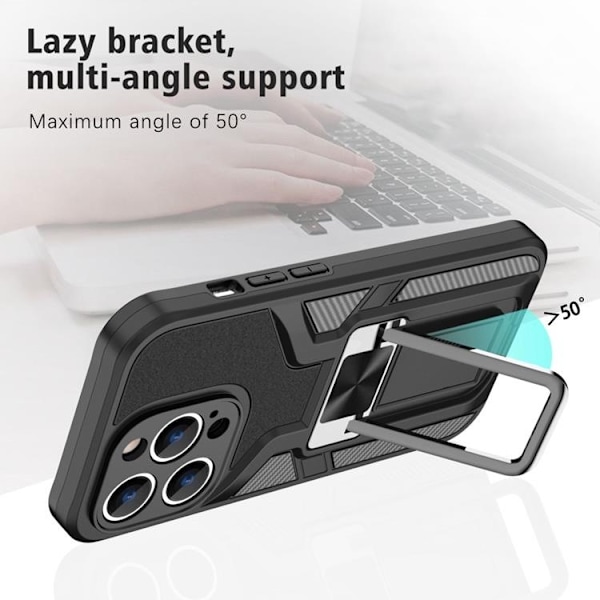 iPhone 14 Pro Max Skal Kickstand - Svart Black