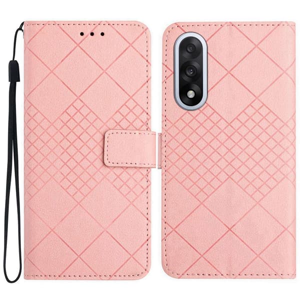 OnePlus Nord 5 Plånboksfodral Litchi Imprint - Rosa Rosa