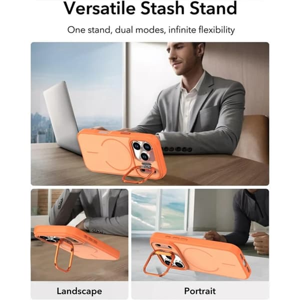 Mobilskal till iPhone 17 Pro Max MagSafe Skin-Touch Kickstand Svart
