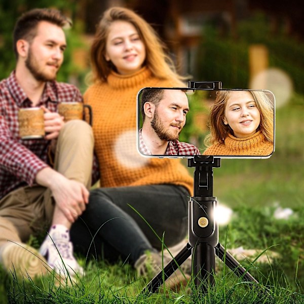 Combo Bluetooth Selfiestick med Stativ - Svart Svart