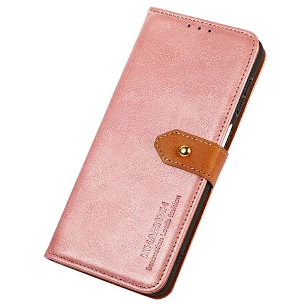 KHAZNEH iPhone 17 Pro Max Plånboksfodral Läder Stativ Roséguld
