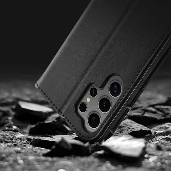 Dux Ducis Galaxy S24 Ultra Plånboksfodral Äkta Läder Hivo - Svart Svart