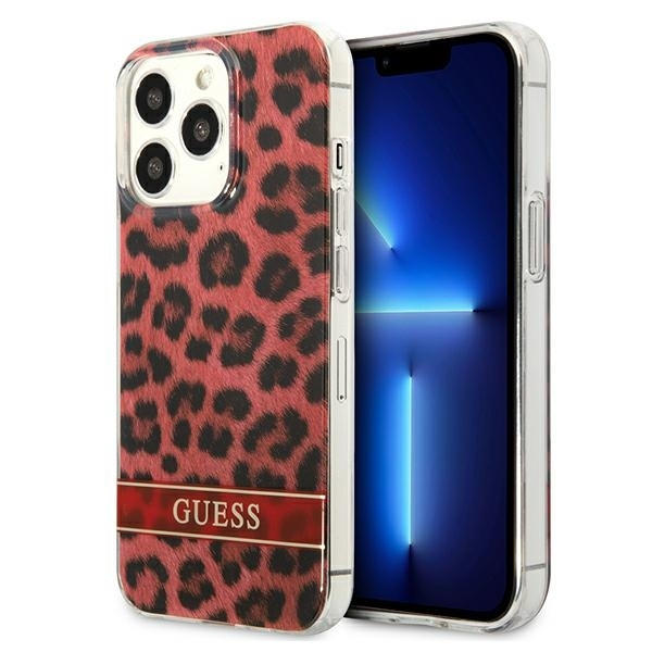 Guess telefontaske til iPhone 13 Pro/13 MagSafe Leopard - Rød