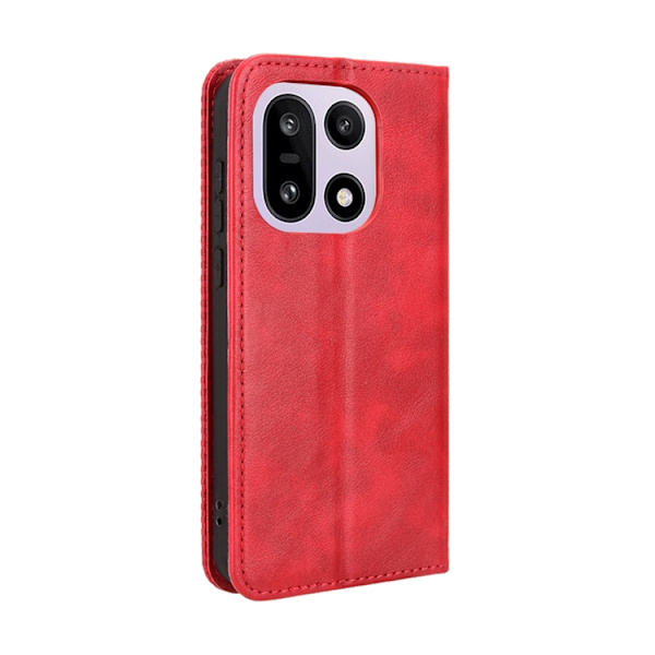OnePlus 15 5G Plånboksfodral Retro Texture Konstläder Röd