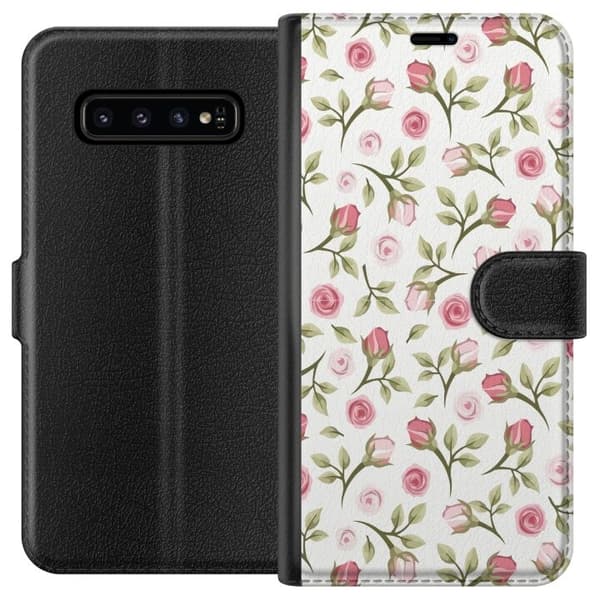 Plånboksfodral till Samsung Galaxy S10 med Blommigt