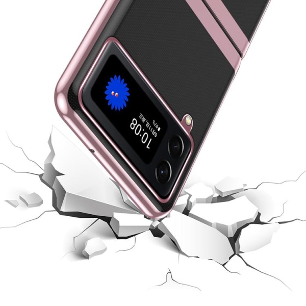 Galaxy Z Flip 4 Skal Plating Metallic Frame - Svart