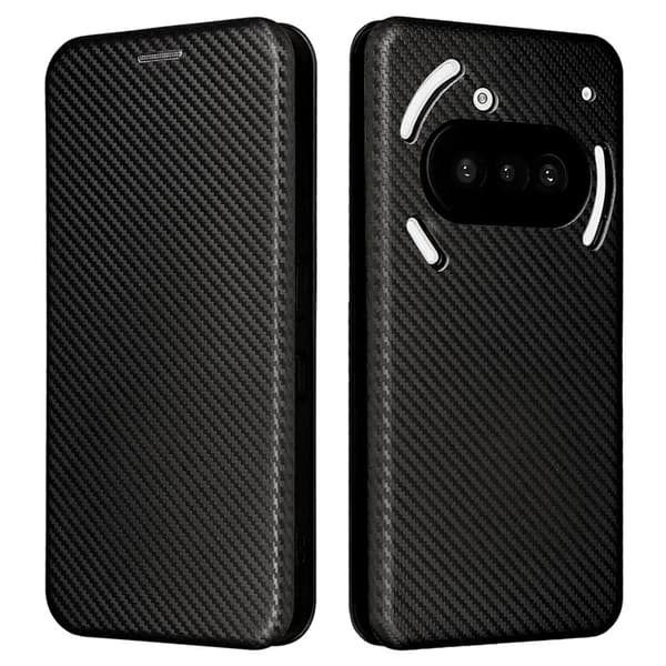 Nothing Phone (3a) Plånboksfodral Konstläder Carbon Fiber Texture