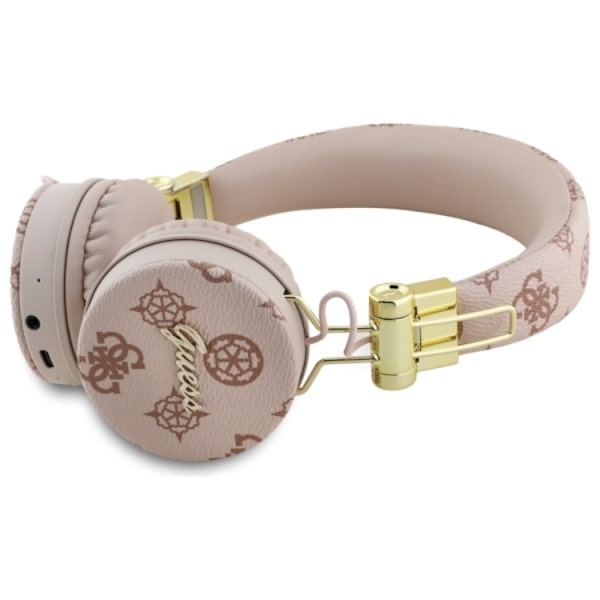 Guess Bluetooth On-Ear ENC Hörlurar Peony Script Round Shape Brun