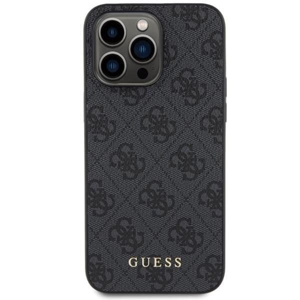 Guess Mobilskal till iPhone 15 Pro Metall Gold Logo - Grå Grå