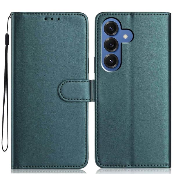 Samsung Galaxy S26 Plus Plånboksfodral med Rem Flera Kortfack Konstläder - Grön
