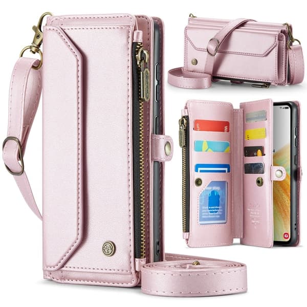 CASEME Plånboksfodral Konstläder för Samsung Galaxy A33 5G - Rosa