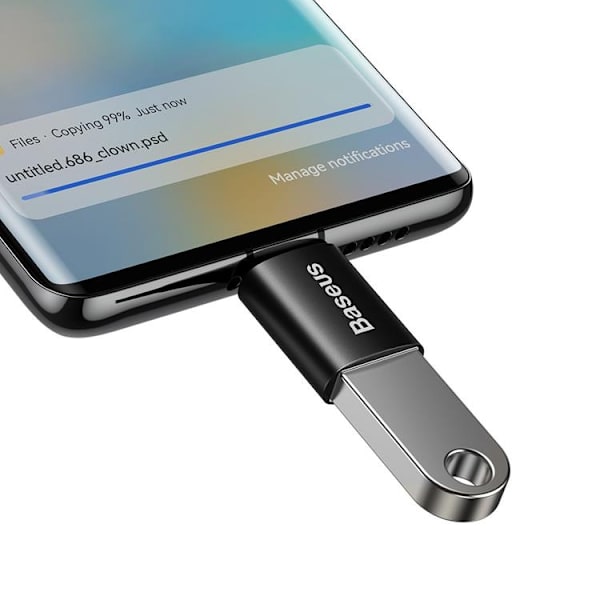 Baseus Adapter USB-C Till USB-A Ingenuity Series - Svart Svart