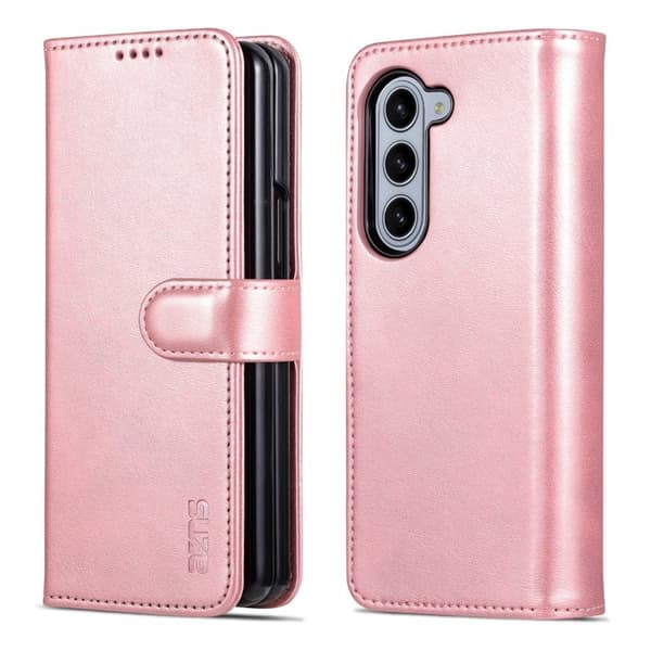AZNS Samsung Galaxy Z Fold5 Plånboksfodral Konstläder - Roséguld
