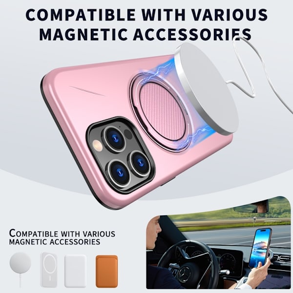 Mobilskal till iPhone 14 Pro Max MagSafe Rotating Kickstand TPU + PC Rosa
