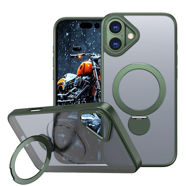 Mobilskal till iPhone 16 MagSafe Rotating Kickstand Grön