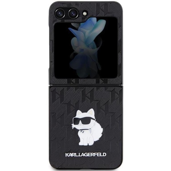 Karl Lagerfeld Galaxy Z Flip 5 Mobilskal Saffiano Monogram Choupette Pin Svart