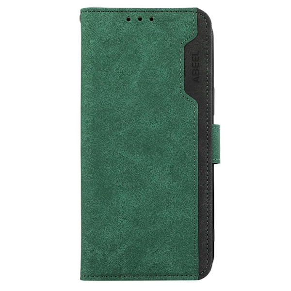 ABEEL iPhone 13 Pro Plånboksfodral RFID-Skydd Grön Konstläder