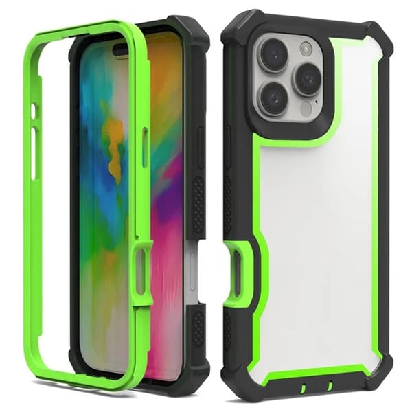 Mobilskal till iPhone 16 Pro TPU + PC Shockproof - Svart/Grön Grön