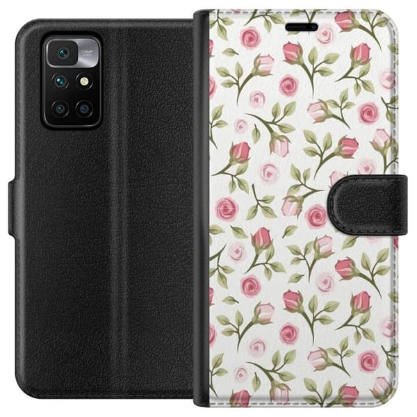 Pungcover til Xiaomi Redmi 10 med Blomstret
