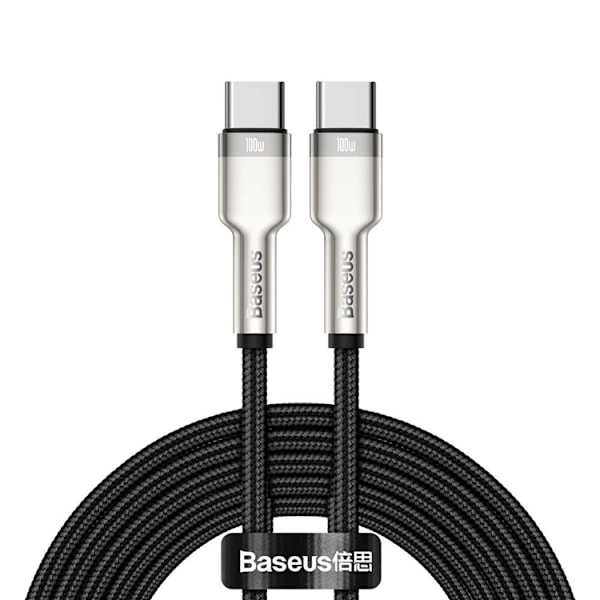 Baseus USB-C till USB-C kabel Cafule Series Metal 100W 5A 1m Svart