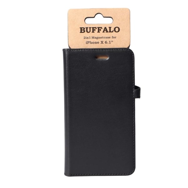 GEAR Buffalo aito nahkainen lompakkokotelo iPhone XR - Musta Black