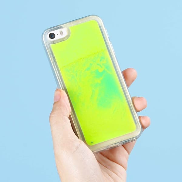 Liquid Neon Sand cover til iPhone 5/5s/SE - Grøn Green