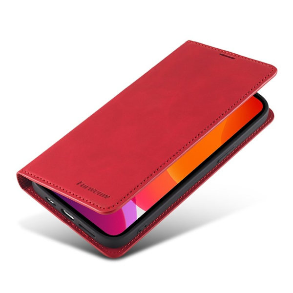 FORWENW iPhone 13 mini Plånboksfodral Konstläder - Röd