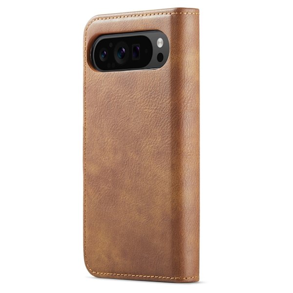 DG.MING Google Pixel 10 Pro XL Plånboksfodral Split Läder Brun