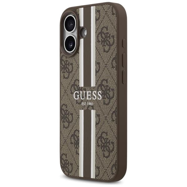 Guess telefontaske til iPhone 17 MagSafe 4G trykte striber - brun Brun