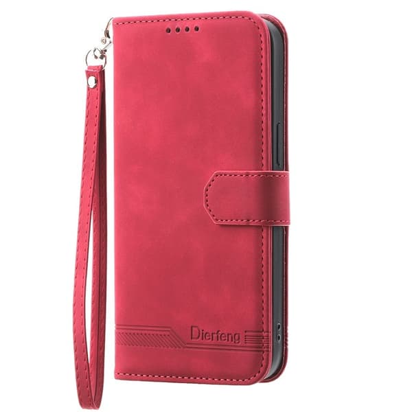 DIERFENG DF-03 Samsung Galaxy A55 5G Plånboksfodral Konstläder - Röd