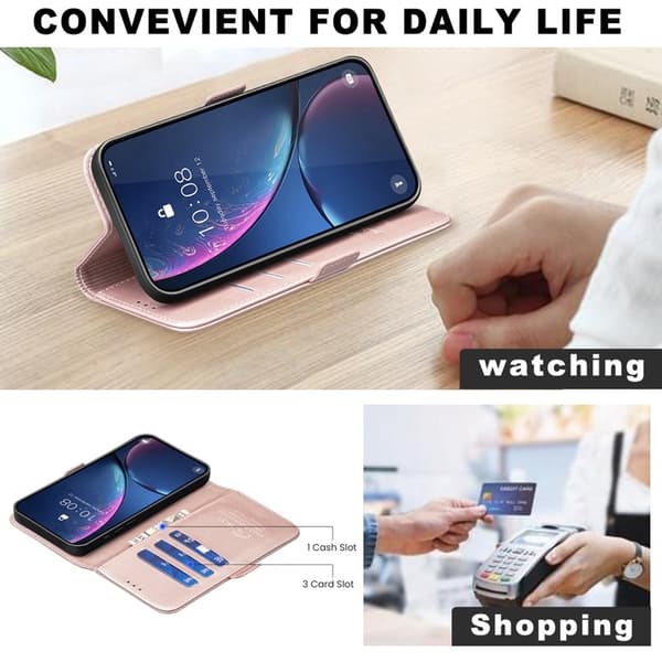 BINFEN Mobilskal till Samsung Galaxy S26 Ultra KonstLäder Flip Folio - Rosa