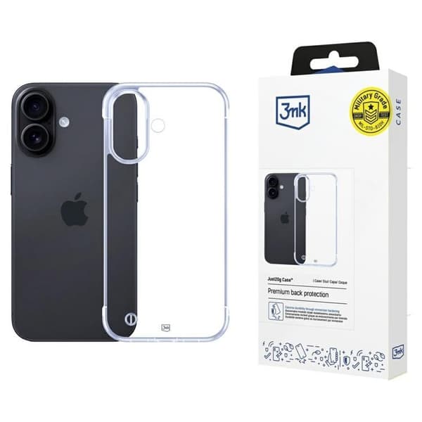 3MK Mobilskal till iPhone 16 Plus Just20g - Clear Transparent
