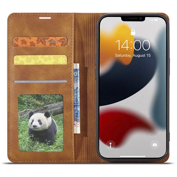 FORWENW iPhone 15 Pro Max Plånboksfodral Konstläder - Brun