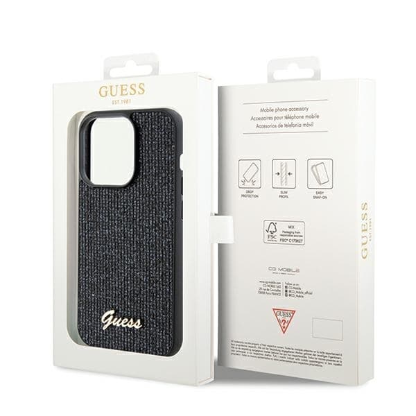 Guess telefontaske til iPhone 14 Pro MagSafe Disco Metal Script