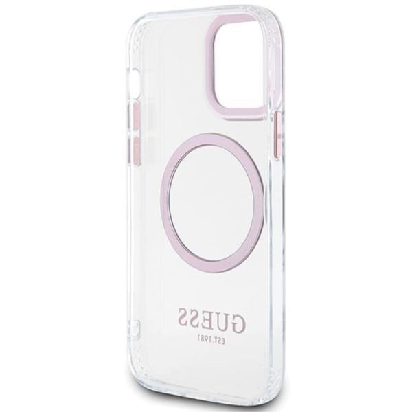 Guess iPhone 12 Pro/12 Mobilskal Magsafe Metall Outline - Rosa