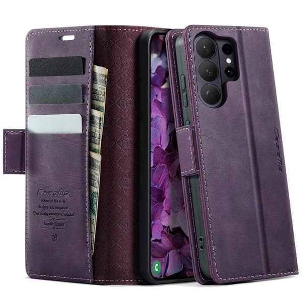 CaseMe Plånboksfodral för Samsung Galaxy S26 Ultra Konstläder RFID - Lila