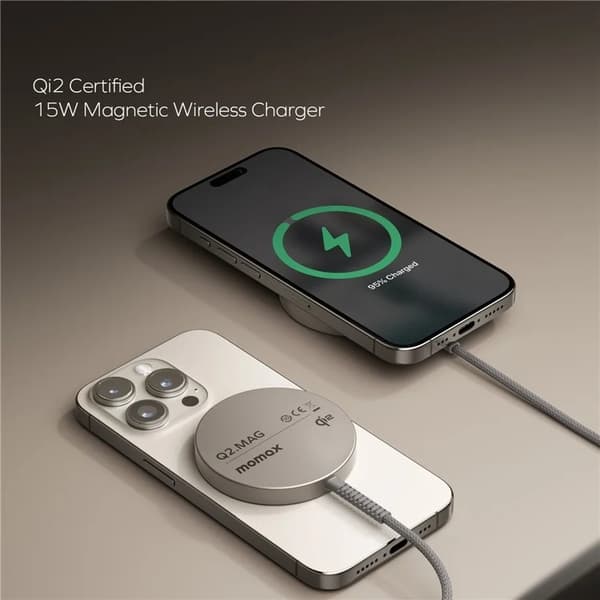 MOMAX Qi2 MagSafe Trådlös Laddare iPhone 15W