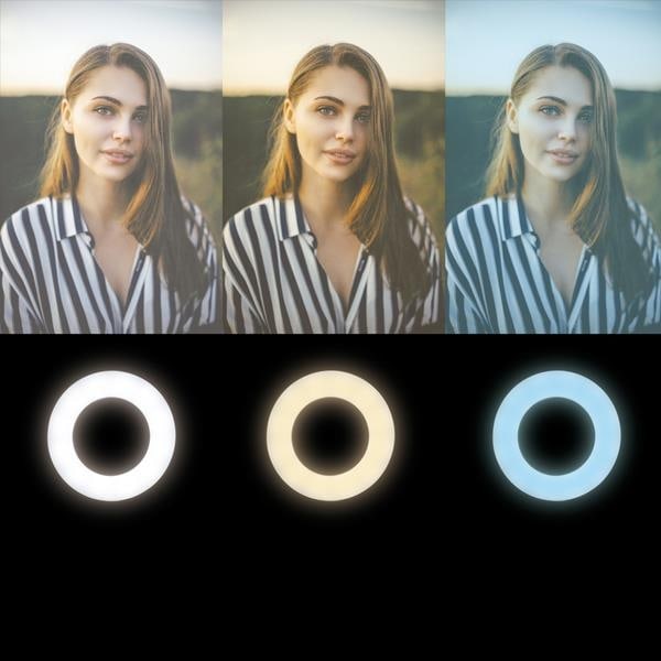 LogiLink Ringlys til Smartphone Ø8.5cm med klip