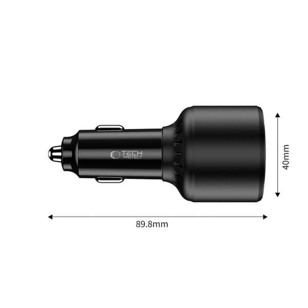 Tech Protect Biloplader 175W - Sort Svart