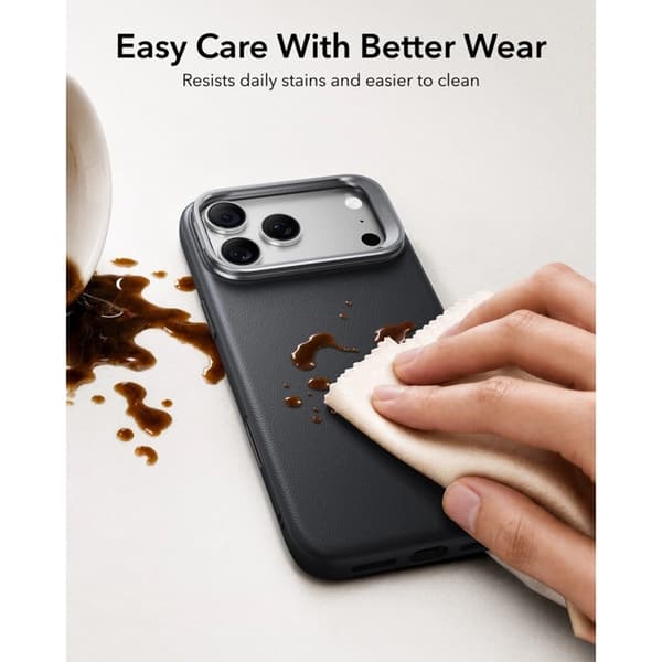 ESR Mobilskal För iPhone 18 Pro Max/17 Pro Max Magsafe Läder Kickstand - Svart