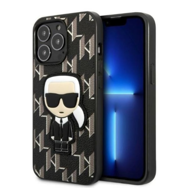 Karl Lagerfeld iPhone 13 Pro Cover Monogram Iconic Patch - Sort