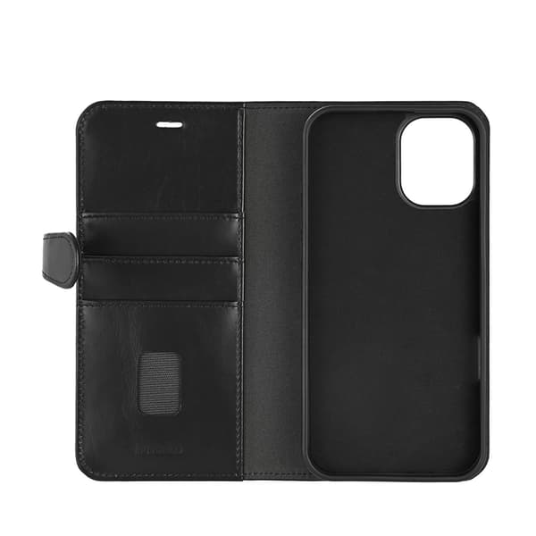 BUFFALO Ægte Læder iPhone 16 Plus Pung Taske MagSafe 2-i-1 - Sort Black