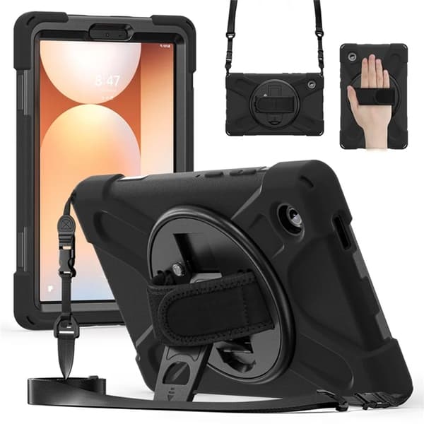 Mobilskal till Galaxy Tab A11 Kickstand Silikon Axelrem Svart